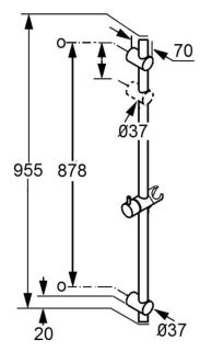 Душевая штанга Kludi A-QA хром 6564105-00